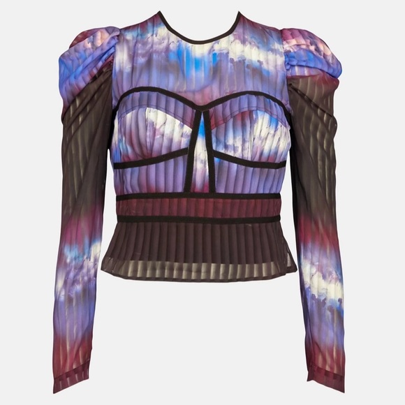 STUNNING Karen Millen Statement Blouse Peplum Top $250 New Years - Picture 4 of 5